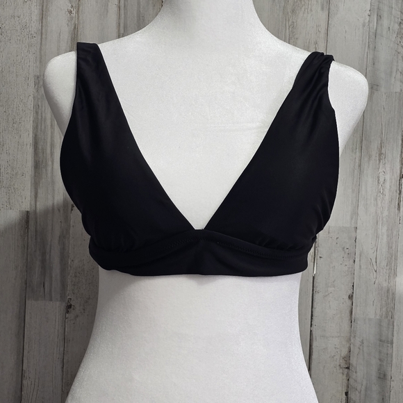 aerie Other - Aerie Black Tie Back Longline Triangle Bikini Swim Top Size Medium